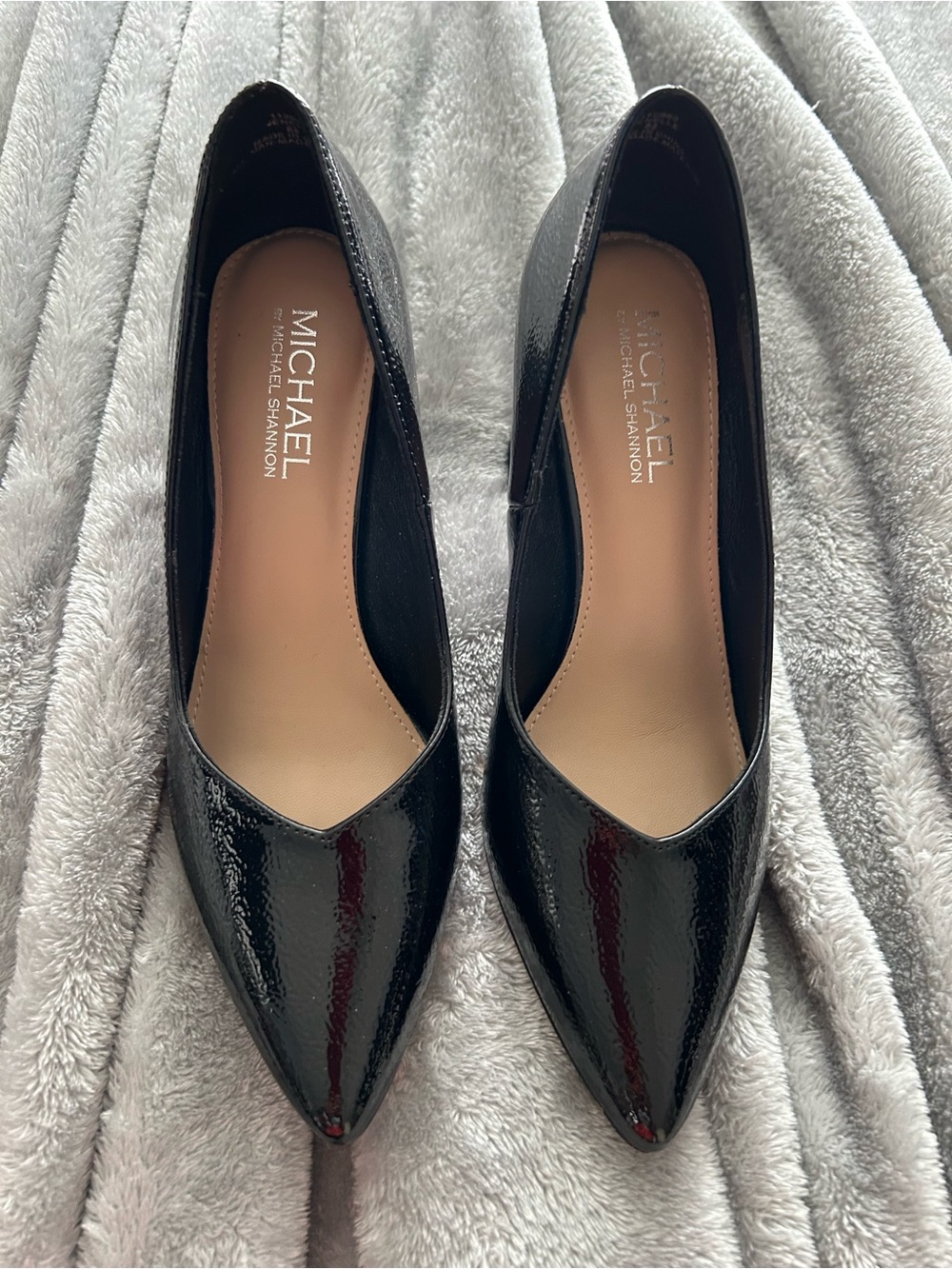 Michael Shannon Black Patent Pointed Ballet Flats